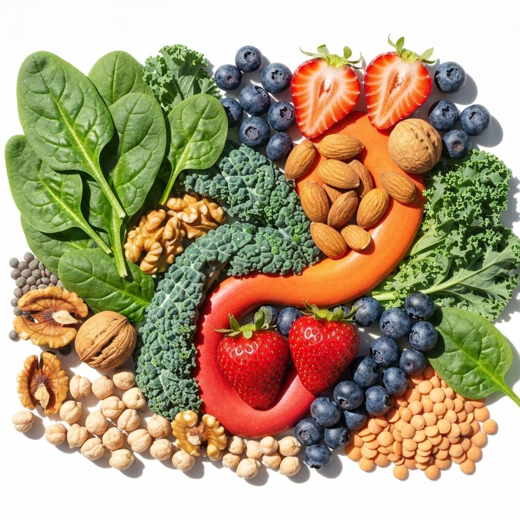 Colorful array of micronutrient-rich foods